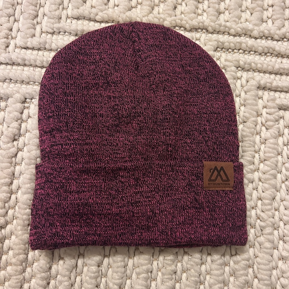 mysuntown Fleece Line Beanie - Rose Red